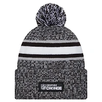 Bonnet en tricot à revers Inspire Change New Era noir des Bengals de Cincinnati pour hommes avec pompon