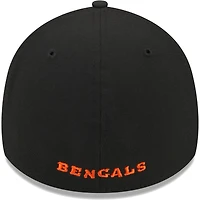 Men's New Era Black Cincinnati Bengals  Main 39THIRTY Flex Hat