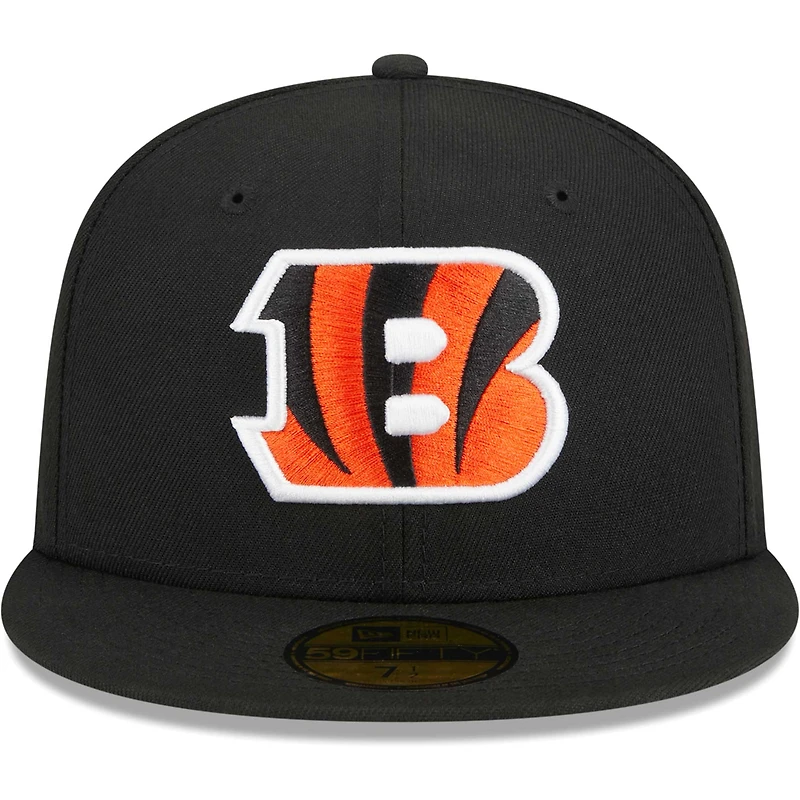 Casquette ajustée 59FIFTY Main des Bengals de Cincinnati New Era pour homme, noire