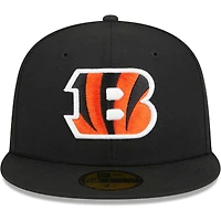 Casquette ajustée 59FIFTY Main des Bengals de Cincinnati New Era pour homme, noire