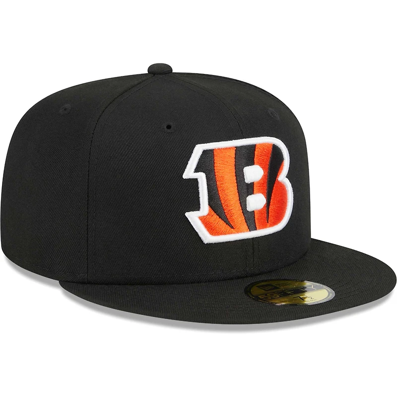 Casquette ajustée 59FIFTY Main des Bengals de Cincinnati New Era pour homme, noire