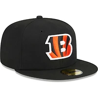 Casquette ajustée 59FIFTY Main des Bengals de Cincinnati New Era pour homme, noire