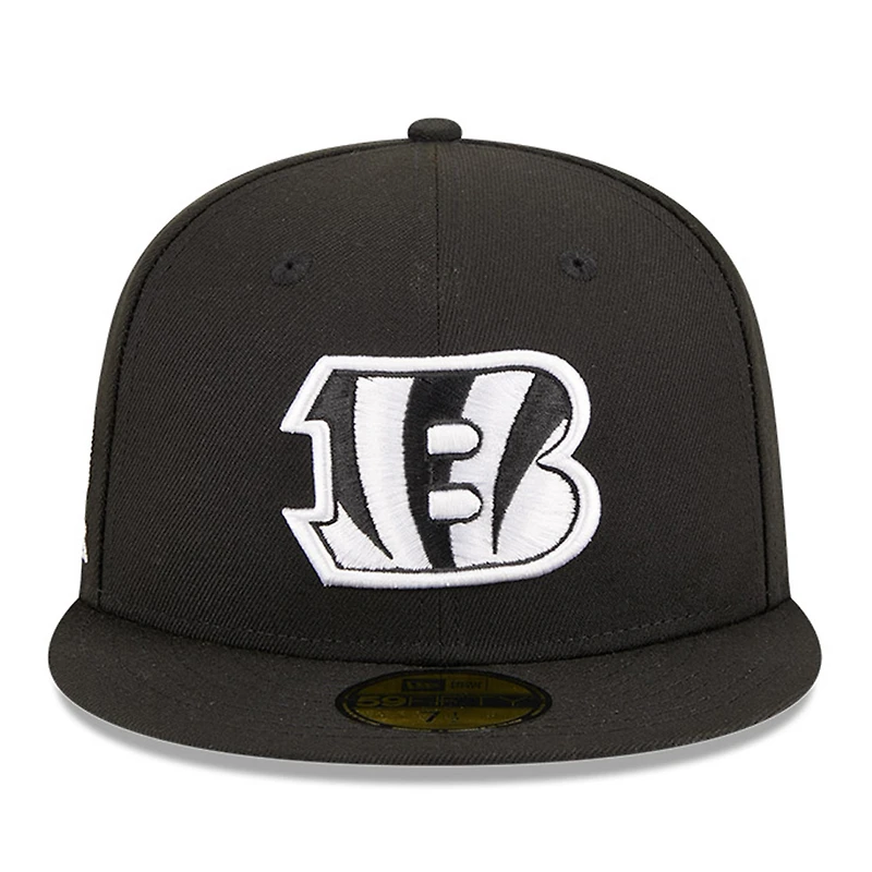 Men's New Era Black Cincinnati Bengals  Main Patch 59FIFTY Fitted Hat
