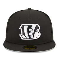 Men's New Era Black Cincinnati Bengals  Main Patch 59FIFTY Fitted Hat
