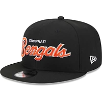Men's New Era Black Cincinnati Bengals Main Script 9FIFTY Snapback Hat