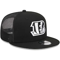 Men's New Era Black Cincinnati Bengals Main Trucker 9FIFTY Snapback Hat