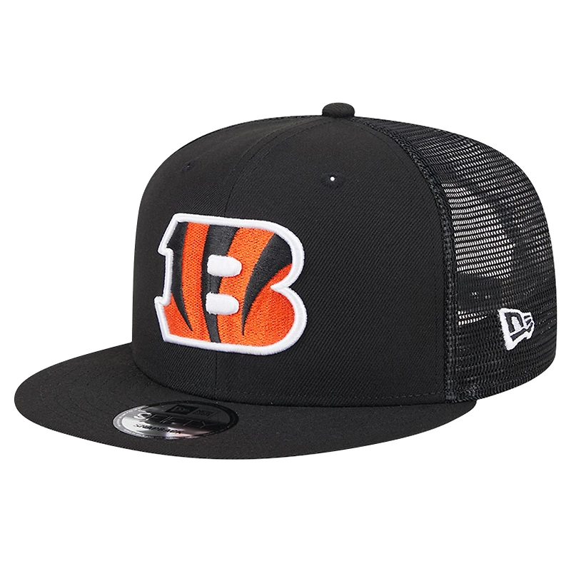 Casquette Snapback 9FIFTY Main Trucker New Era noire des Bengals de Cincinnati pour hommes