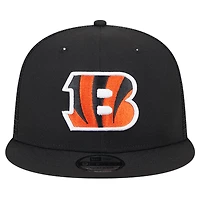 Casquette Snapback 9FIFTY Main Trucker New Era noire des Bengals de Cincinnati pour hommes
