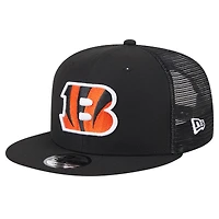 Men's New Era Black Cincinnati Bengals Main Trucker 9FIFTY Snapback Hat