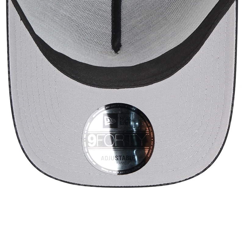 Men's New Era Black Cincinnati Bengals  Midnight Ink Tonal Text A-Frame Trucker 9FORTY Adjustable Hat