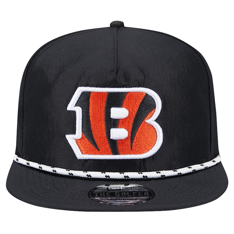 Men's New Era Black Cincinnati Bengals  Rope Golfer Snapback Hat