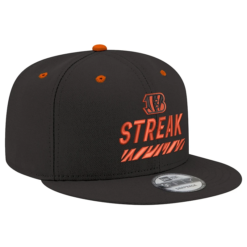 Men's New Era Black Cincinnati Bengals STREAK Season Ticket Member 9FIFTY Snapback Hat