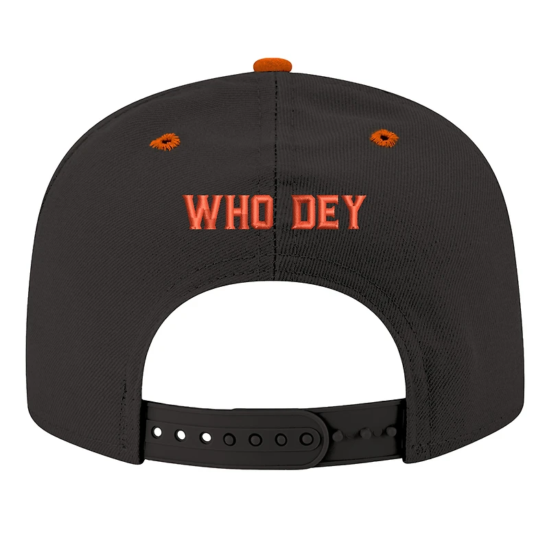 Casquette snapback 9FIFTY noire New Era pour homme, membre de la saison des Bengals de Cincinnati STREAK