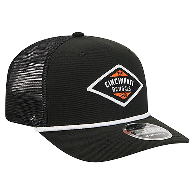 Men's New Era  Black Cincinnati Bengals Team 9SEVENTY Adjustable Hat