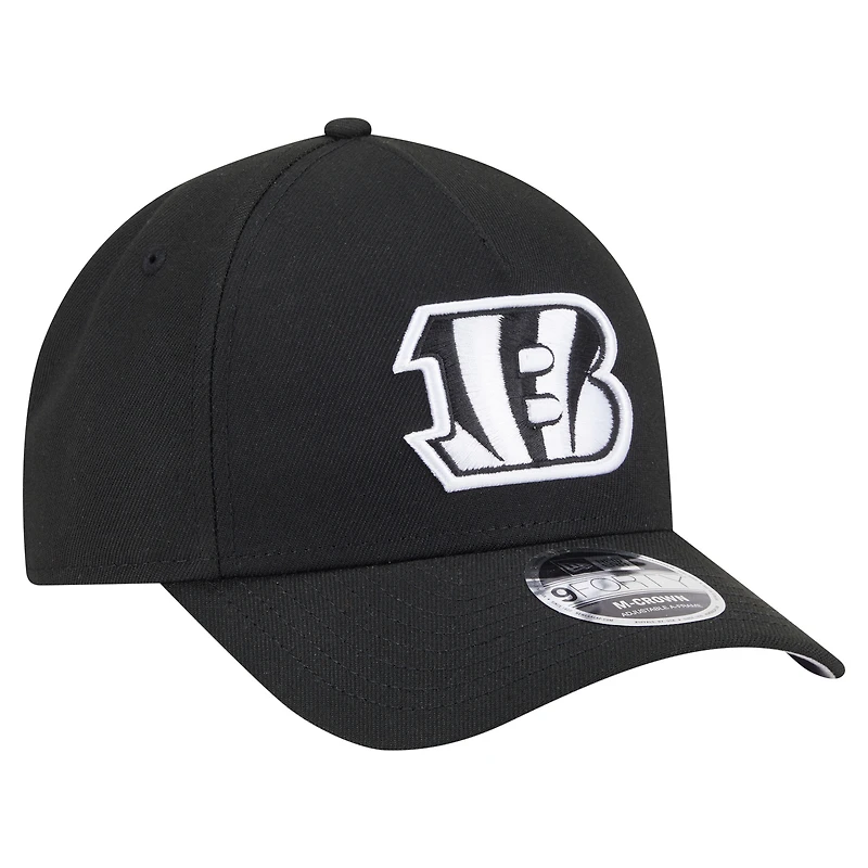 Men's New Era Black Cincinnati Bengals Team Collection 9FORTY M-Crown A-Frame Adjustable Hat