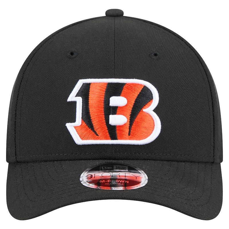 Casquette ajustable 9FORTY M-Crown noire New Era pour homme, collection Team Bengals de Cincinnati