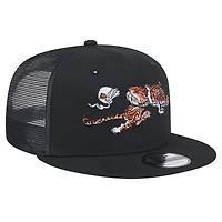 Men's New Era Black Cincinnati Bengals Throwback Main Trucker 9FIFTY Snapback Hat
