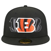 Casquette ajustée New Era noire Cincinnati Bengals Tri-Hit 59FIFTY pour homme