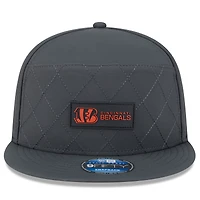 Casquette snapback 9FIFTY à panneau fendu latéral New Era anthracite pour homme, édition 2025 des Bengals de Cincinnati