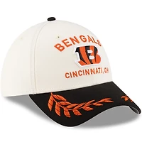 Casquette New Era 39THIRTY Flex crème/noir pour homme, Cincinnati Bengals, draft NFL 2025
