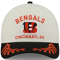 Men's New Era Cream/Black Cincinnati Bengals 2025 NFL Draft 9FORTY A-Frame M-Crown Adjustable Hat