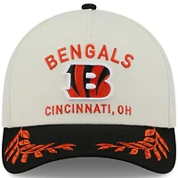 Casquette ajustable New Era 9FORTY M-Crown A-Frame pour homme, couleur crème/noir, des Bengals de Cincinnati, draft NFL 2025