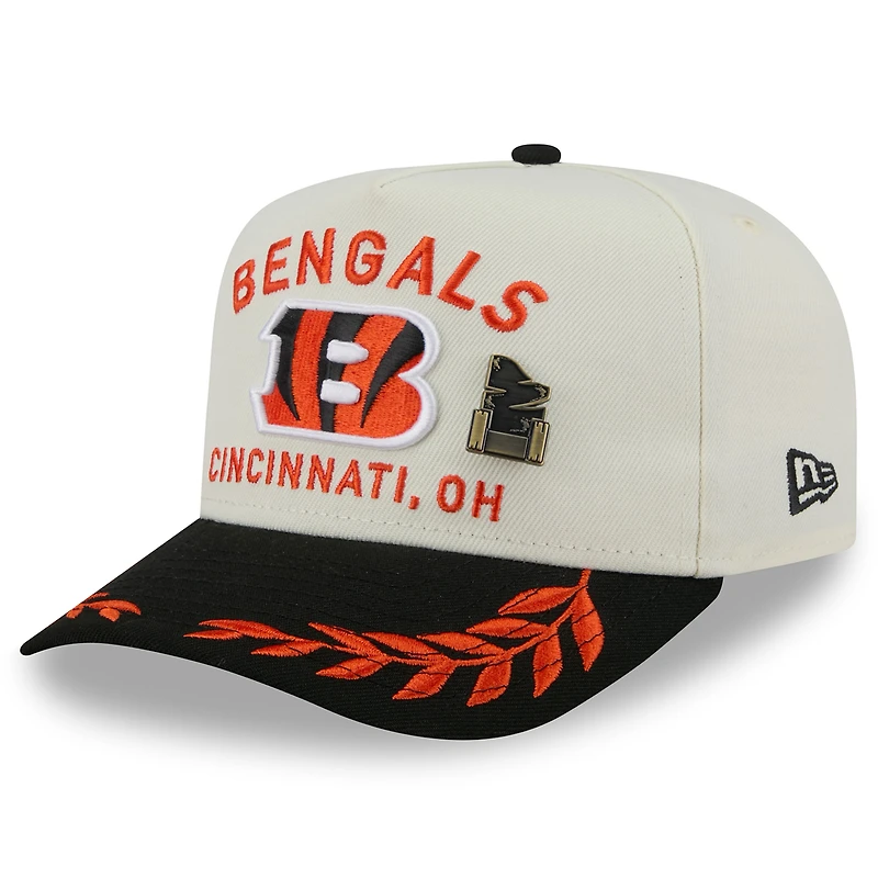 Casquette ajustée New Era 59FIFTY crème/noire pour homme, Cincinnati Bengals, draft NFL 2025