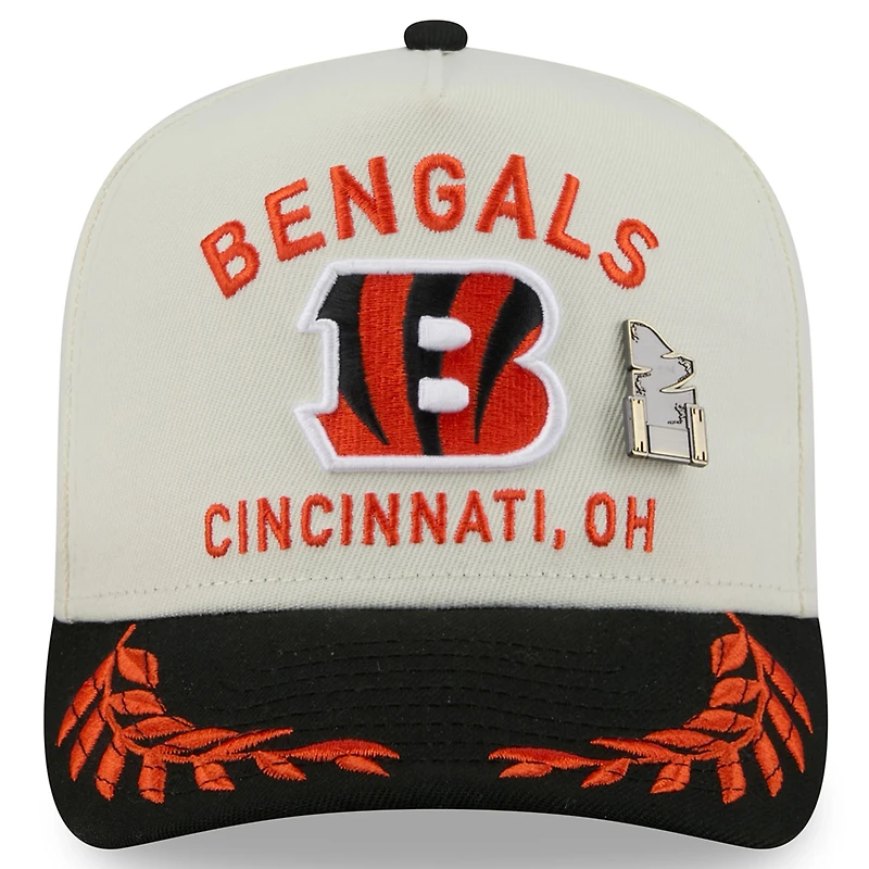 Casquette ajustée New Era 59FIFTY crème/noire pour homme, Cincinnati Bengals, draft NFL 2025