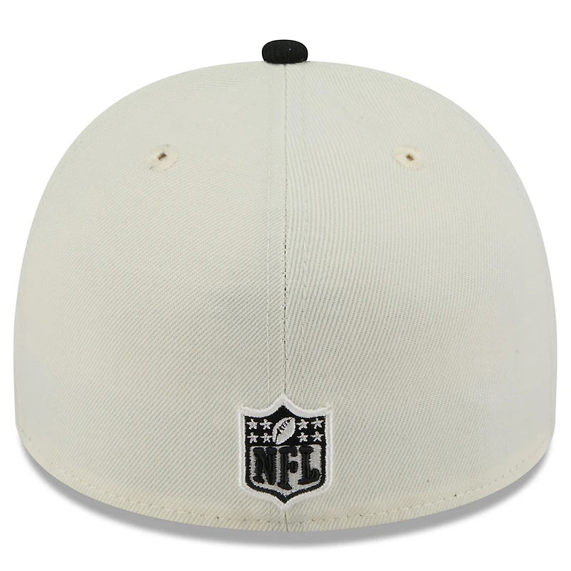 Men's New Era Cream/Black Cincinnati Bengals 2025 NFL Draft A-Frame 59FIFTY Fitted Hat