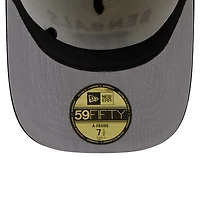 Men's New Era Cream/Black Cincinnati Bengals 2025 NFL Draft A-Frame 59FIFTY Fitted Hat