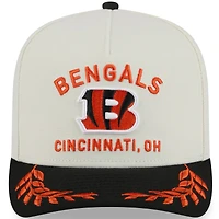 Casquette snapback New Era 9FIFTY crème/noire pour homme, repêchage NFL 2025 des Bengals de Cincinnati