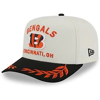 Casquette snapback New Era 9FIFTY crème/noire pour homme, repêchage NFL 2025 des Bengals de Cincinnati