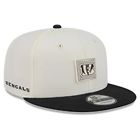 Casquette snapback New Era crème/noire pour homme, Cincinnati Bengals, camp d'entraînement NFL 2026, modèle 9FIFTY