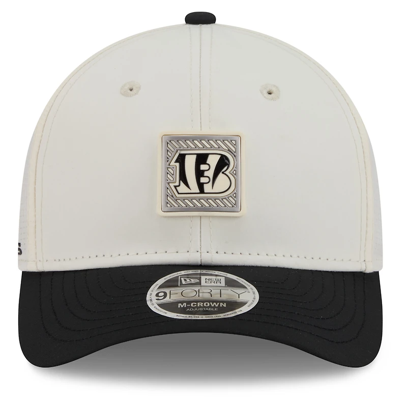 Casquette ajustable New Era crème/noire Cincinnati Bengals 2026 NFL Training Camp 9FORTY pour homme