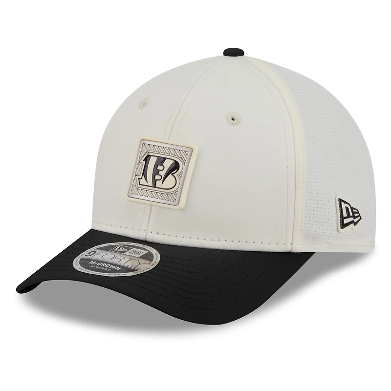 Men's New Era Cream/Black Cincinnati Bengals 2026 NFL Training Camp 9FORTY Adjustable Hat