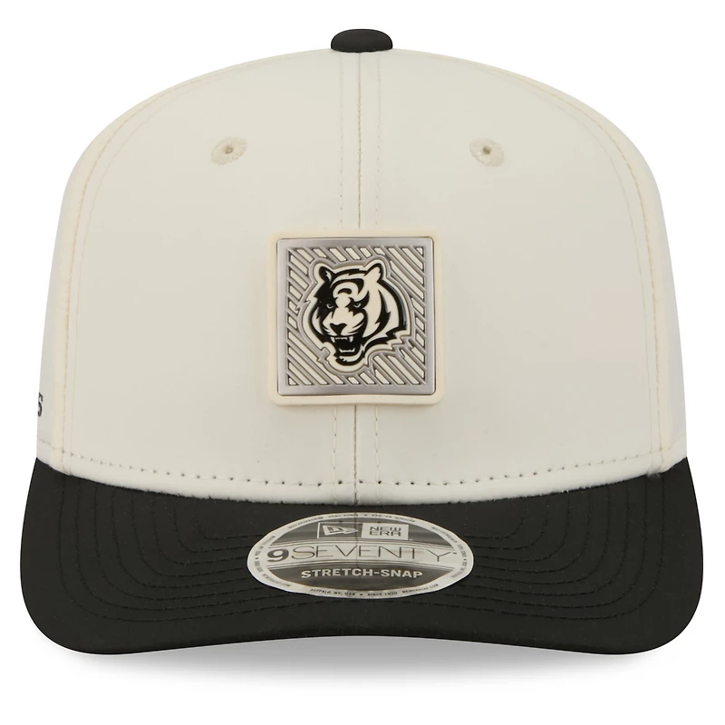 Men's New Era Cream/Black Cincinnati Bengals 2026 NFL Training Camp 9SEVENTY Adjustable Hat