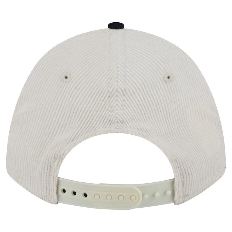 Men's New Era  Cream/Black Cincinnati Bengals Head Two-Tone Sided Corduroy 9FORTY A-Frame Adjustable Hat