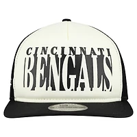 Casquette snapback New Era 9FIFTY à découpes rétro crème/noire pour homme des Bengals de Cincinnati