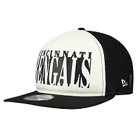 Men's New Era Cream/Black Cincinnati Bengals Throwback Cutout A-Frame 9FIFTY Snapback Hat