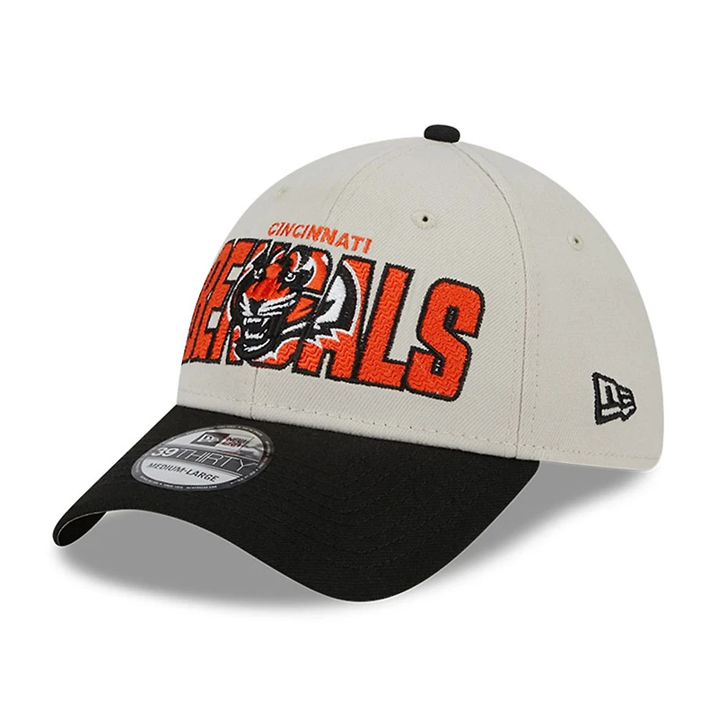 Casquette Flex New Era Cincinnati Bengals 2023 NFL Draft 39THIRTY crème pour homme