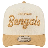 Men's New Era  Cream Cincinnati Bengals Herringbone 9FIFTY A-Frame Snapback Hat