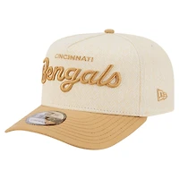 Men's New Era  Cream Cincinnati Bengals Herringbone 9FIFTY A-Frame Snapback Hat