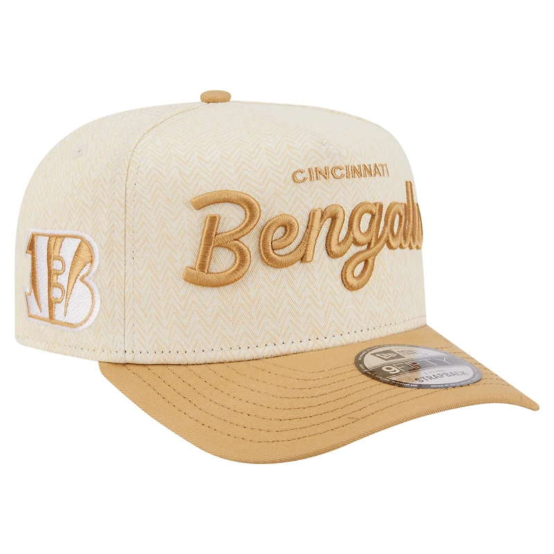Casquette snapback New Era crème Cincinnati Bengals à chevrons 9FIFTY pour homme