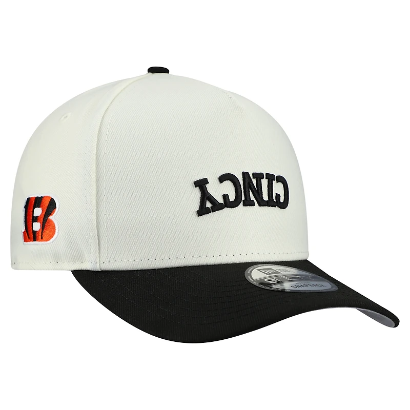Men's New Era  Cream Cincinnati Bengals Upside Down 9FIFTY A-Frame Snapback Hat