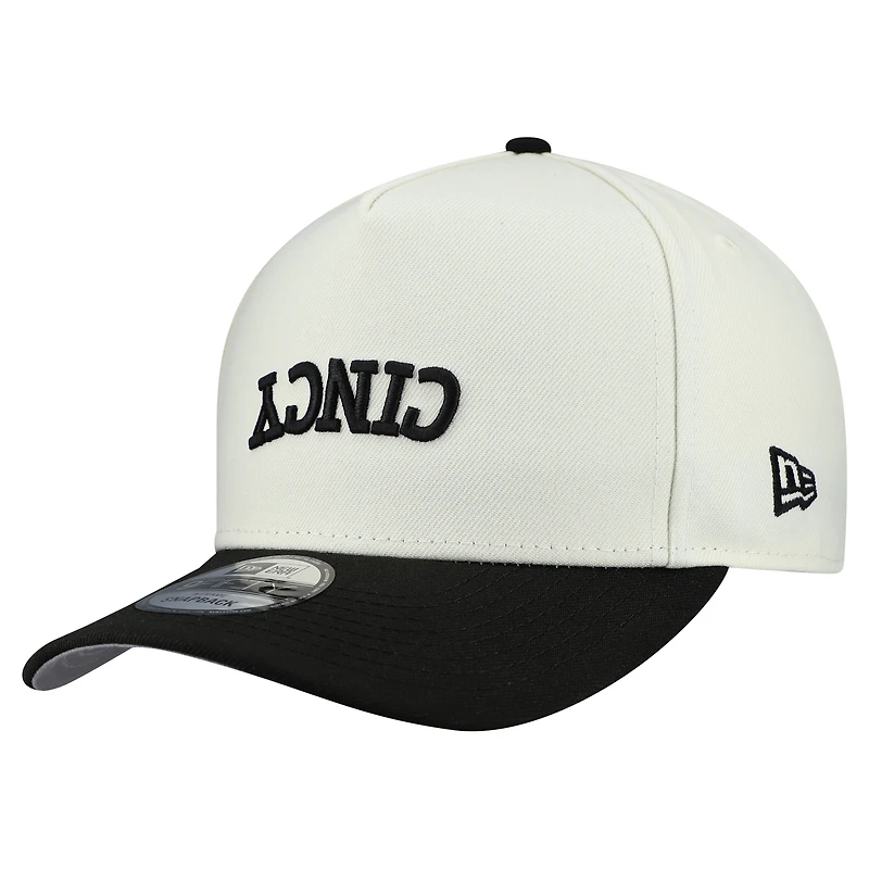 Men's New Era  Cream Cincinnati Bengals Upside Down 9FIFTY A-Frame Snapback Hat