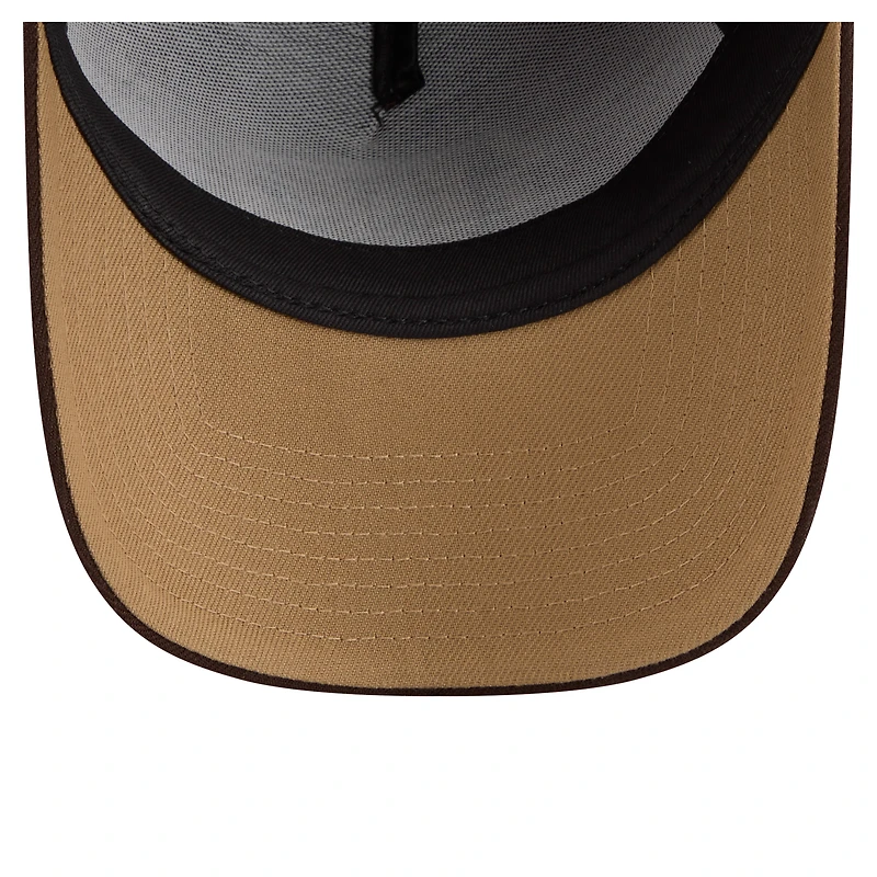 Men's New Era  Dark Brown Cincinnati Bengals Burnt Wood A-Frame 9FORTY Adjustable Hat