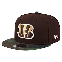 Men's New Era  Dark Brown Cincinnati Bengals Burnt Wood Camo 9FIFTY Snapback Hat
