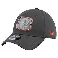Casquette New Era Graphite Cincinnati Bengals Main 39THIRTY Flex pour homme