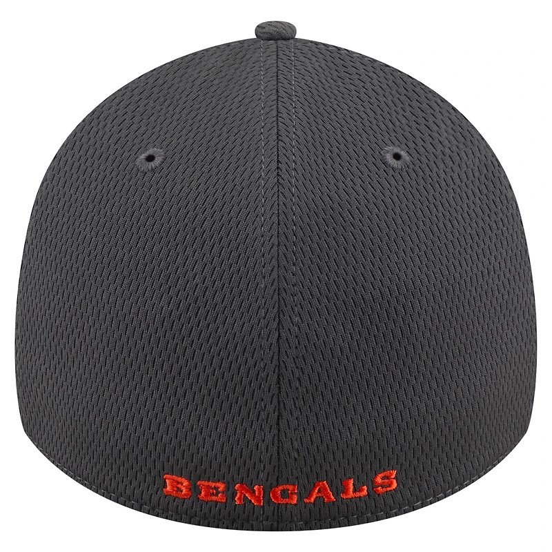 Casquette New Era Graphite Cincinnati Bengals Main 39THIRTY Flex pour homme