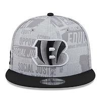 Men's New Era Gray/Black Cincinnati Bengals Inspire Change 9FIFTY Snapback Hat